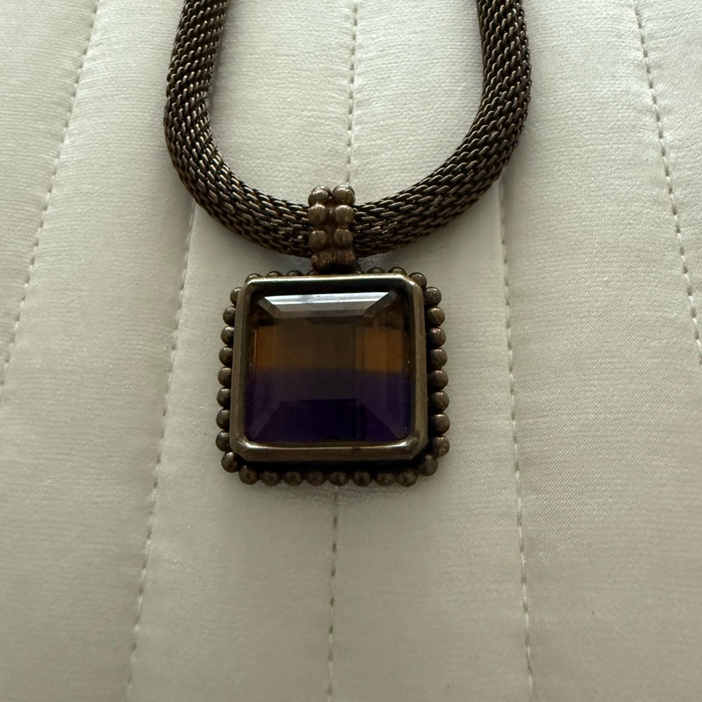 Stephen Dweck Amethyst and Bronze Necklace - Picture 2 of 3